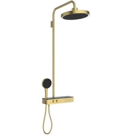 Ideal Standard Solos Душевая система, с термостатическим смесителем для душа, держатель для лейки, верхний душ 33см., ручная душевая лейка, шланг 175см., цвет: PVD Brushed Gold (Шлифованное Золото)