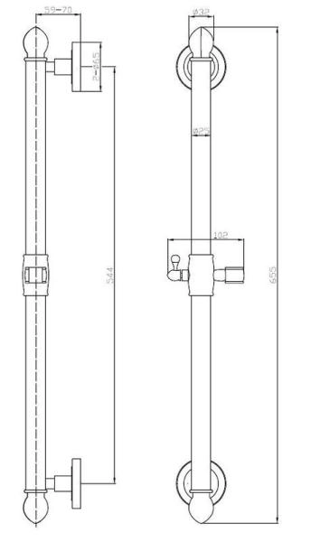 Душевая cтойка ESKO бронза SRB700 бронза сатин
