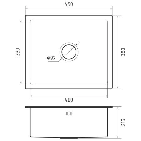 Кухонная мойка GranFest 4538, нержавеющая сталь