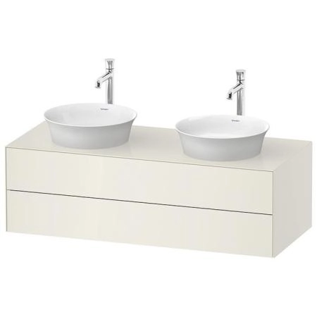 Duravit White Tulip Тумбочка подвесная 130x55х40.8см., 2 раковины, 2 ящика, цвет: Nordic White HighGloss
