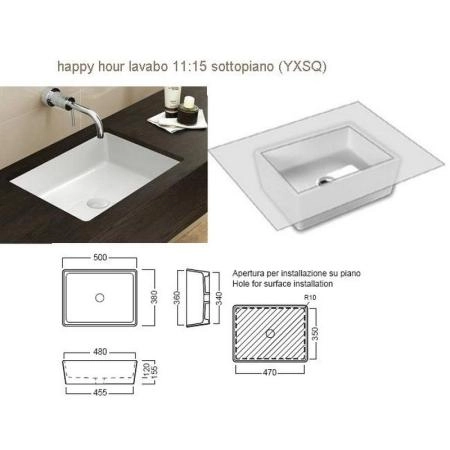 Раковина Hatria HappyHour YXSQ 50x38