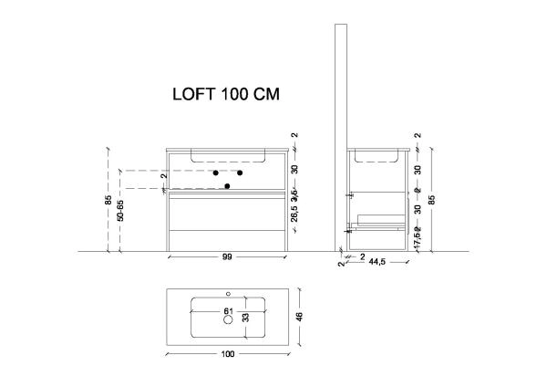 Ящик под консоль Boheme LOFT 100 light wood, 1 Полка Boheme 894-100-L