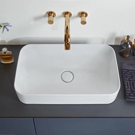 Villeroy&Boch Finion Раковина  на тумбу 600*350*115, отверстия для смесителя-отсутствуют, CeramicPlus, цвет-альпийский белый