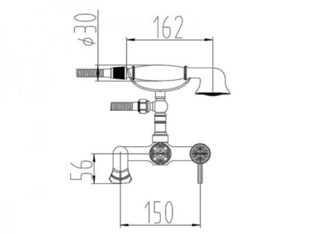 Смеситель для ванны Zorg Antic (A 200W-SL) серебро