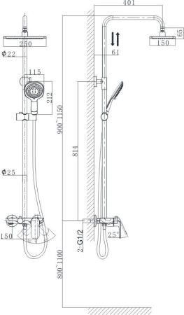 Душевая система D&K Venice Gondola (DA1023701B14)