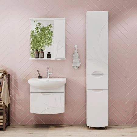 Зеркало-шкаф Volna Adel 60 правый белый глянец