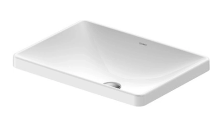 Duravit D-Neo раковина 600x435 мм, для встраивания сверху, без перелива, без площадки под смеситель, c WG, цвет белый