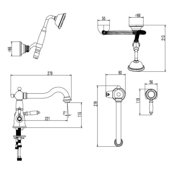 Смеситель Lemark Villa LM4847C на борт ванны , хром