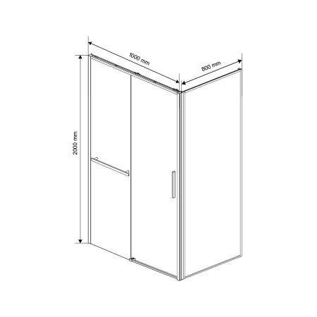 Душевой уголок Vincea Slim Soft VSR-1SS8010CL, 1000*800, хром, стекло прозрачное