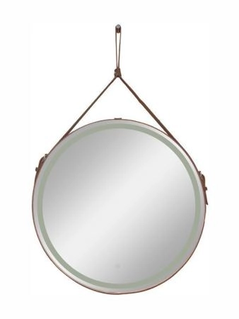 Зеркало Континент Millenium Brown Led D 500 на ремне из натуральной кожи коричневого цвета ЗЛП95