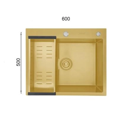 Кухонная мойка Gappo GS6050-3 60x50 сатин золотой нерж.сталь