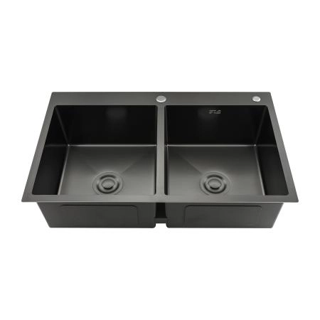 Кухонная мойка GAPPO GS8350-6 с коландером, графит