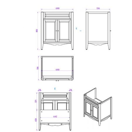 TW Veronica, База с раковиной Simas AR834bi*1 73*54см с 1отв. под смеситель , 2 расп. дверки, доводч. Blum, ручки: Riflesso бронза, цвет: grigio