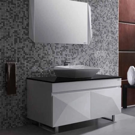 TOTO Jewelhex Раковина 607x483x211(160)мм, накладная, без отв.под смес., без перелива, без д/кDH446VE, с накладкой хром, CeFiONte, цвет:белый