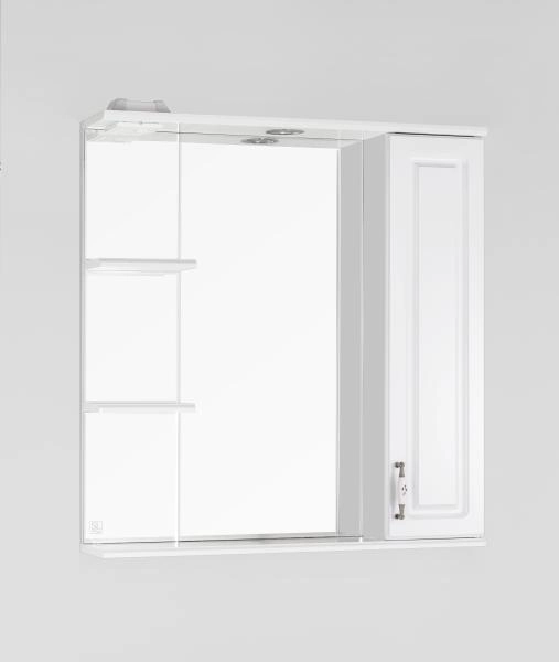 Зеркальный шкаф Style Line Elfante Олеандр-2 75/С с подсветкой, белый