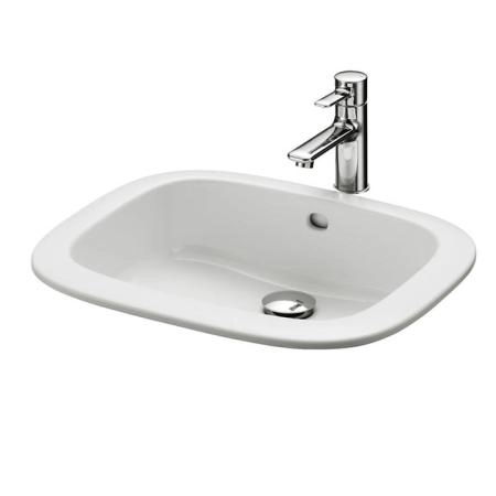 TOTO PUBLIC Раковина 530x450x177мм, встраиваемая сверху, без отв.под смеситель, с переливом, CeFiONtect, цвет:  белый