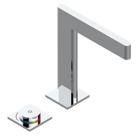 THG ICON-X METAL Смеситель для раковины, 2 отв., электронный, с донным клапаном, цвет: хром
