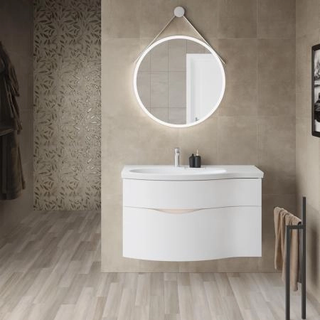 Раковина Kerama Marazzi RIVA РИВА RV.wb.100Lh мебельная левая с крепежом 100, белая глянцевая