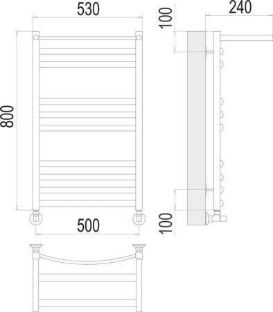 Полотенцесушитель Terminus Енисей с/п П10 500х800 водяной