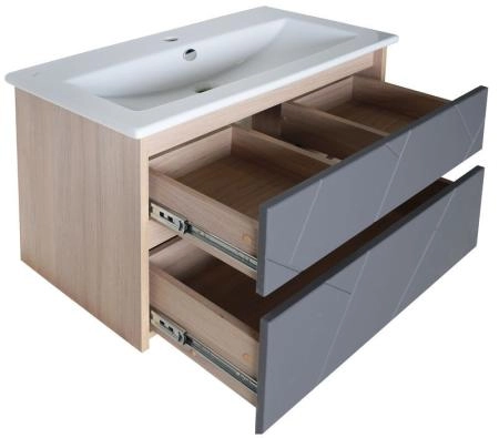 Тумба ASB-Mebel Диана 60 Серый/дуб янтарный подвесная под умывальник Элина 60