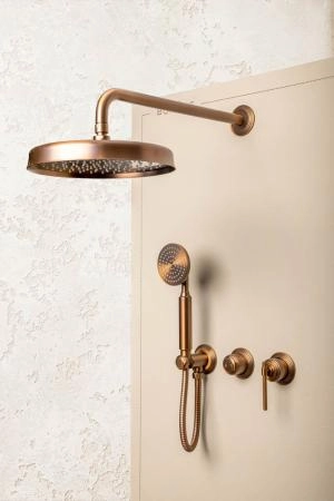 Смеситель встроенный + верхний+ ручной душ Boheme ETERNA BRUSHED BRONZE 174-BRB