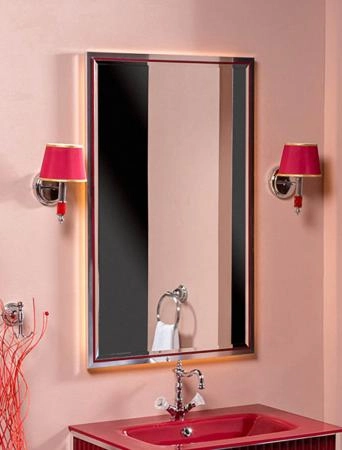 Зеркало Boheme MONACO с подсветкой 70*110CM глянец бордо + хром 566-RCR