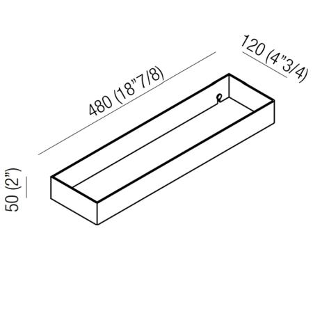 Agape 369 Полочка, 48см, подвесной, цвет: глянец