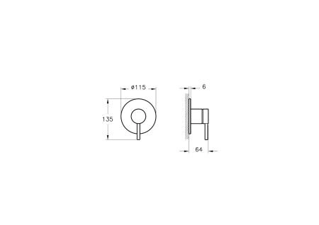 Смеситель VitrA Minimax Round  A4371025EXP встраиваемый брашированное золото