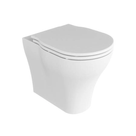 Azzurra XL Унитаз напольный 61x43x49 см, с креплением, с сиденьем, Easy clean, петли хром, цвет: Bianco lucido