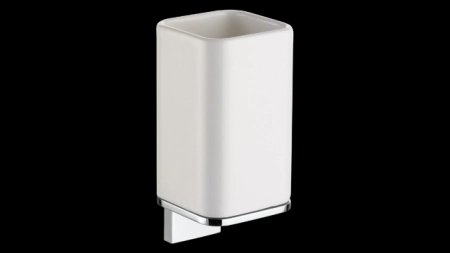 Bagno&Associati Altissima стакан 70x73x145h мм, с настенным держателем, керамика белая, цвет хром