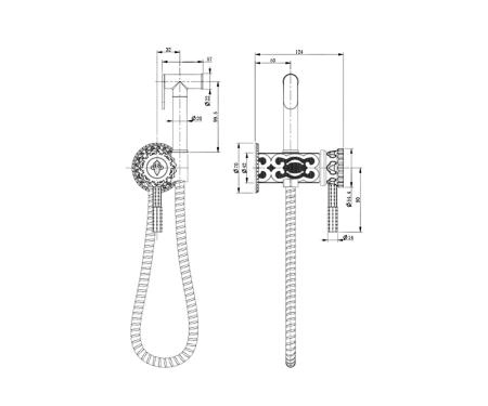 Гигиенический душ встраиваемый со смесителем ВИНДЗОР 702BR бронза