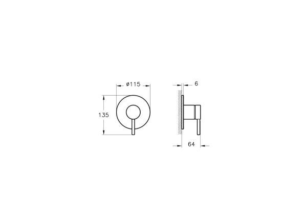 Смеситель VitrA Minimax Round  A4371025EXP встраиваемый брашированное золото