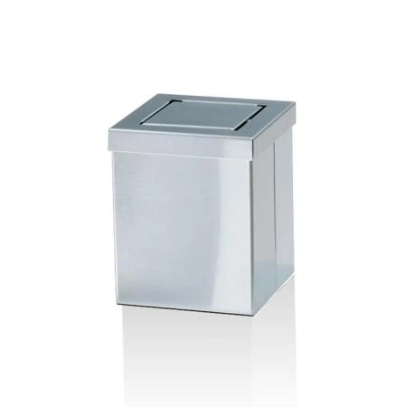 Decor Walther DW 1130 Корзина для бумаги 12x12x15см, с крышкой, напольная, цвет: сталь матовая
