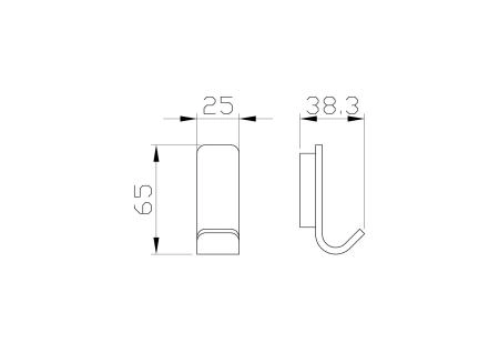 Крючок для ванной WONZON & WOGHAND LOTTE, Хром (WW-8315)