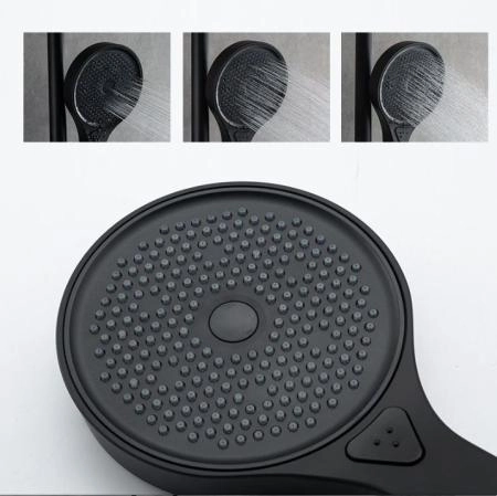 Душевая система Gappo G2495-76 c изливом термостат черный верхний душ d26
