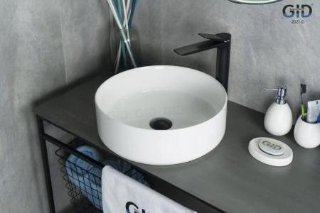 Раковина Gid N9424 40x40 на столешницу белая