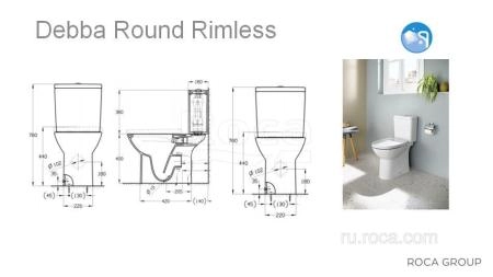Унитаз (чаша) Roca Debba Round напольная rimless 34299P00Y