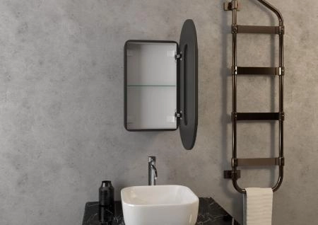 Зеркало-шкаф Континент Elmage black LED 450х800