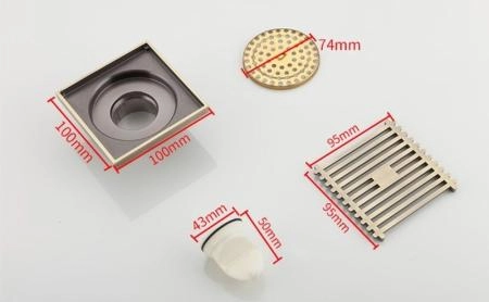 Душевой трап Gappo G81004-4 бронза 100x100мм