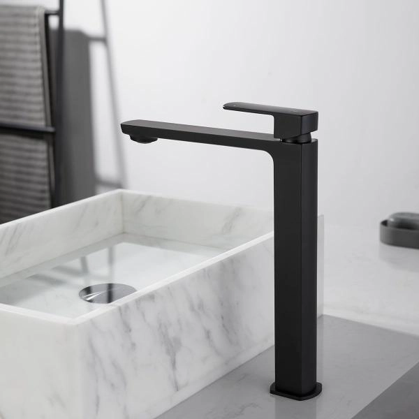 Смеситель высокий для раковины Vincea Next VBF-1N2MB однорычажный, черный