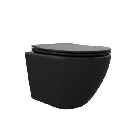 Унитаз Cerutti SPA TICINO Aria MB подвесной безободковый черный матовый CT8918 (485х365х350)