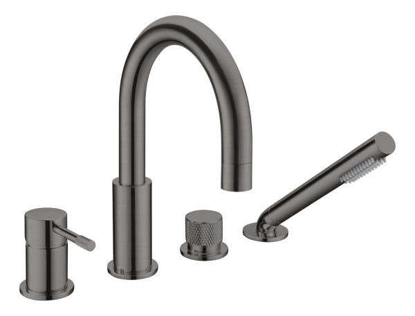 Смеситель врезной на борт ванны Boheme UNO Gun Metall 460-GM