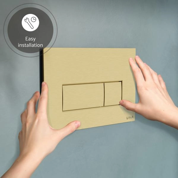 Кнопка смыва для инсталляции VitrA Root Square  740-2325 брашированное золото двойный смыв