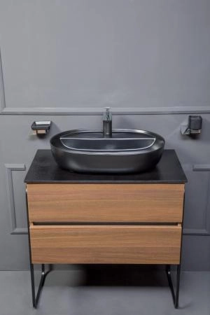 Тумба без раковины Boheme Vallessi 80*46cm DARK OAK мат. 2 полки, 837-080-D