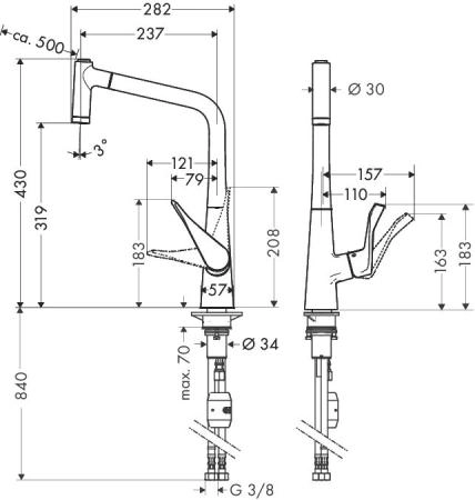 Hansgrohe Talis Select S 300 72821000 смеситель для кухни