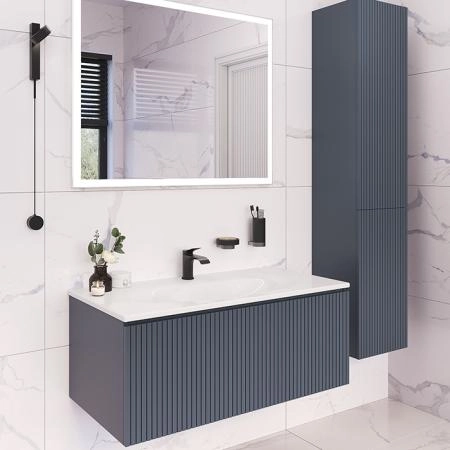 TW Shape комплект мебели, база с раковиной Kerasan 547001*1, 102х52см, с 1-м выдвиж. ящиком с механизмом push to open, цвет: серый матовый RAL7016