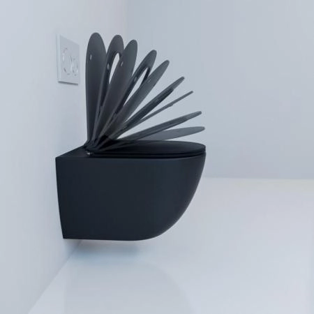 Унитаз Esbano GARCIA Matt Black (матовый черный) Soft Close безободковый подвесной