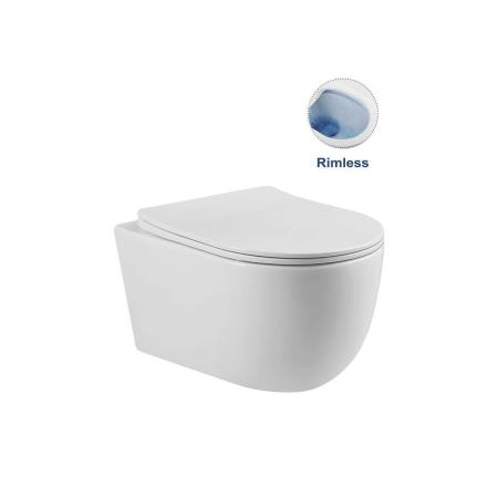 Унитаз подвесной Vincea Evo VT1-34S безободковый, цвет белый, ультратонкое soft-close сиденье