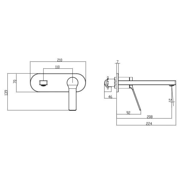 Смеситель для раковины Azario VISE скрытый монтаж, графит (AZ-VSA148330AJ)
