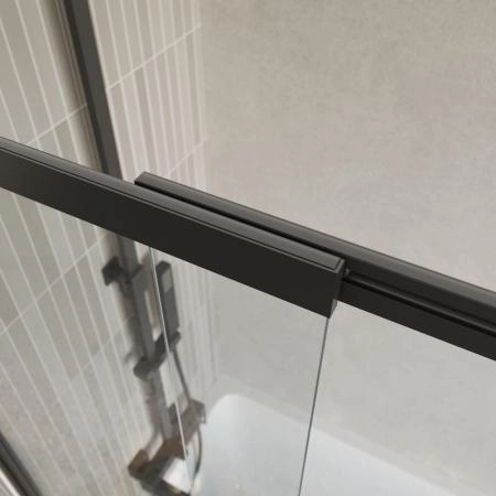 Шторка на ванну BelBagno LUCE 100 прозрачное стекло 6 мм профиль черный матовый LUCE-VF-11-100/145-C-NERO